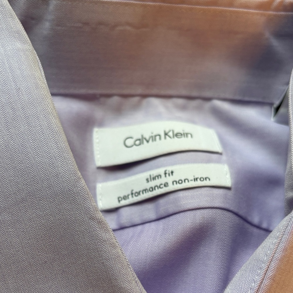 Calvin Klein Light Purple 15.5 34/35 Slim Fit Shirt